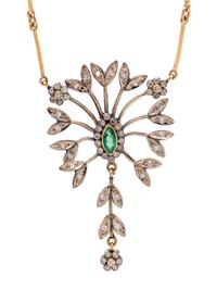 DIAMOND AND EMERALD NECKLACE