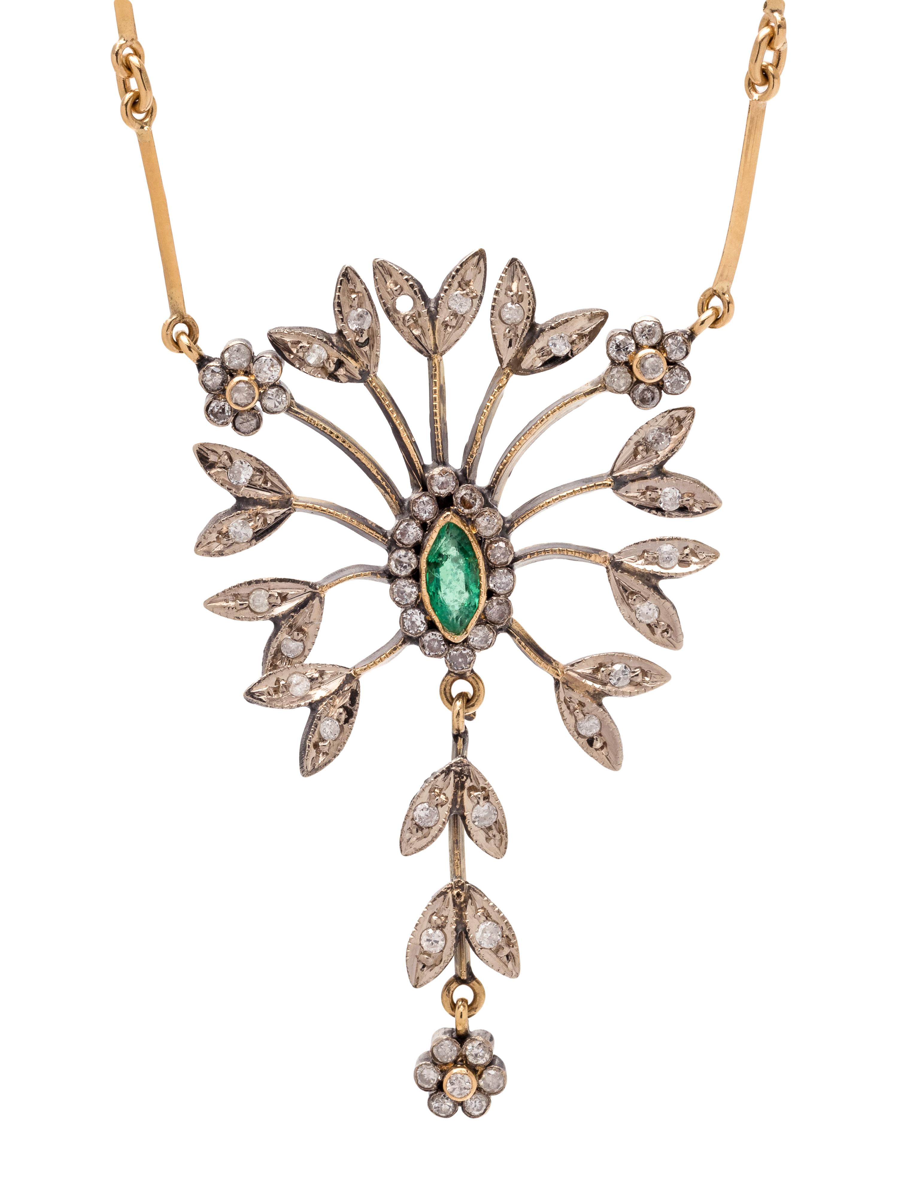 DIAMOND AND EMERALD NECKLACE