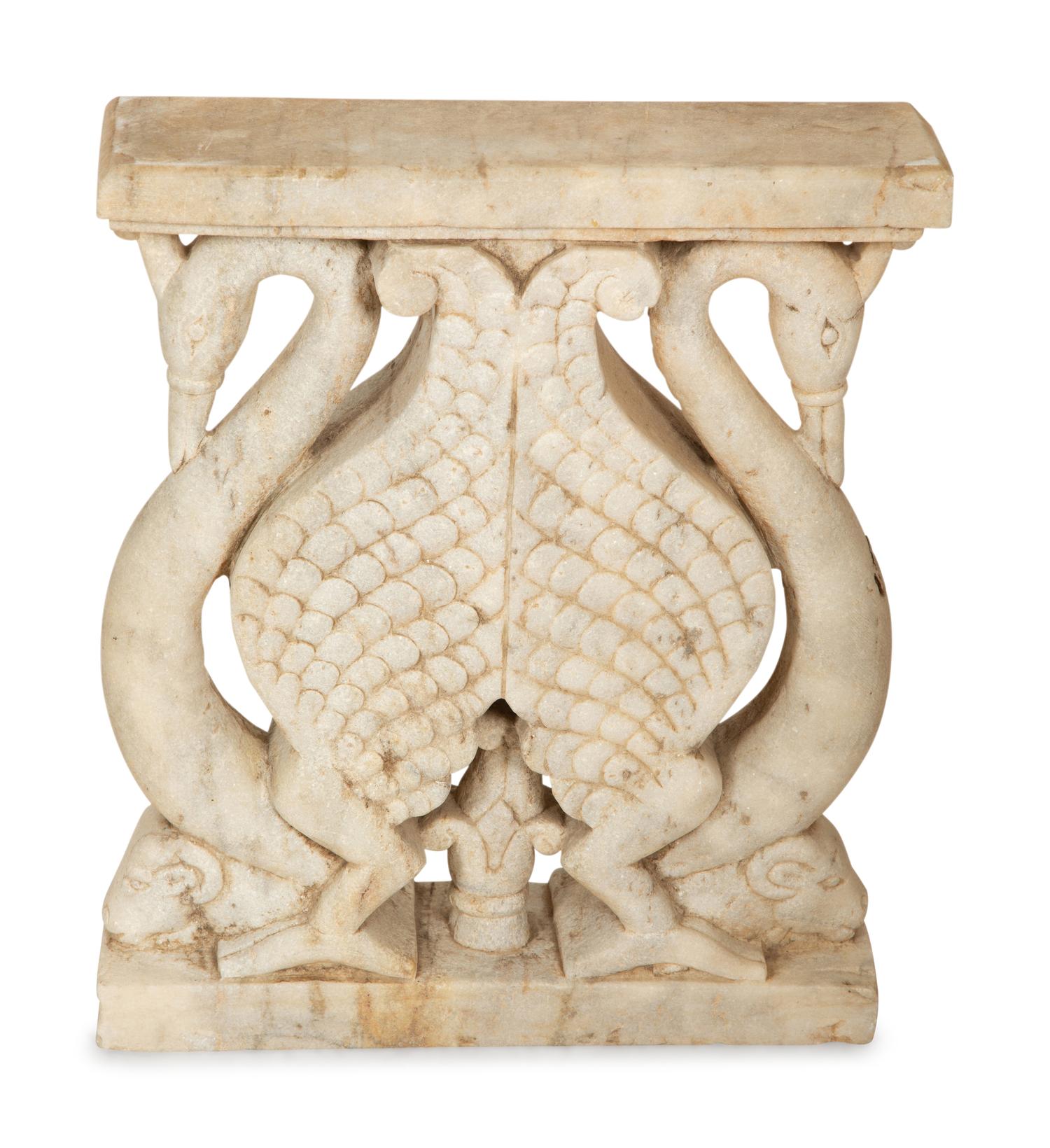 A Pair of Neoclassical Style Carved Marble Bench or Table Supports