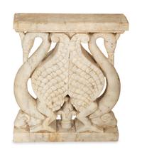 A Pair of Neoclassical Style Carved Marble Bench or Table Supports
