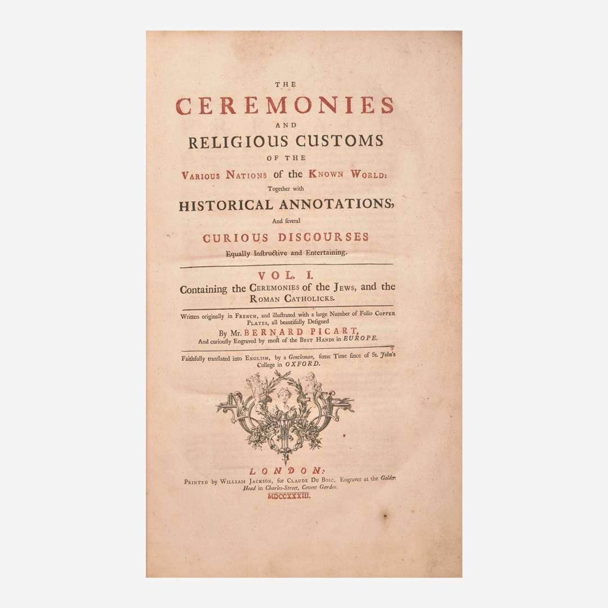 [Religion] Picart, Bernard The Ceremonies and Religious Customs of the Various Nations of the Known World...