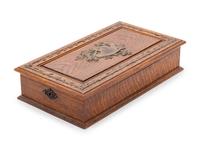 A Black Forest Gilt Metal Mounted Oak Box