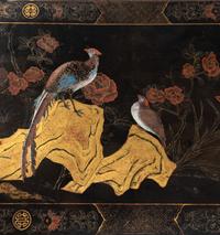 A Chinese Gilt and Painted Black Lacquered Table
