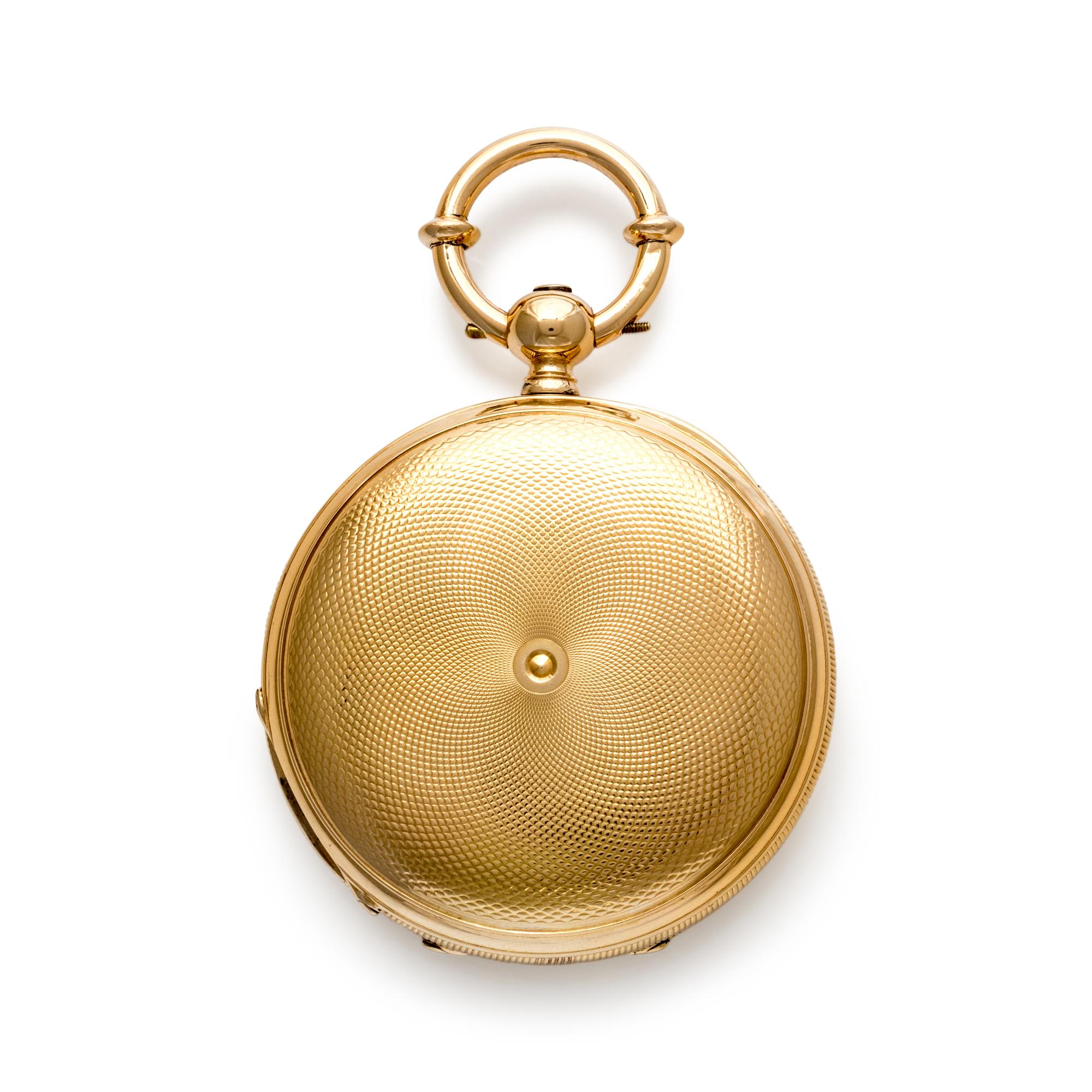 JACOT FRÉRES, YELLOW GOLD HUNTER CASE POCKET WATCH