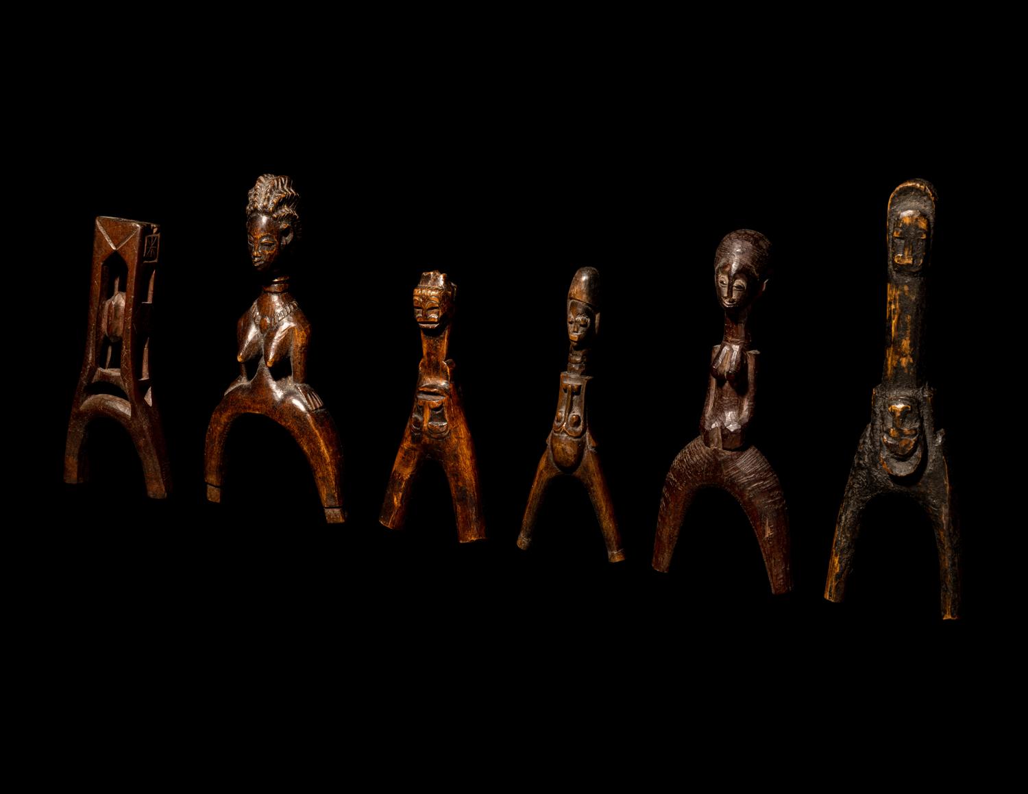 Six African Wood Slingshots
