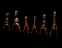 Six African Wood Slingshots