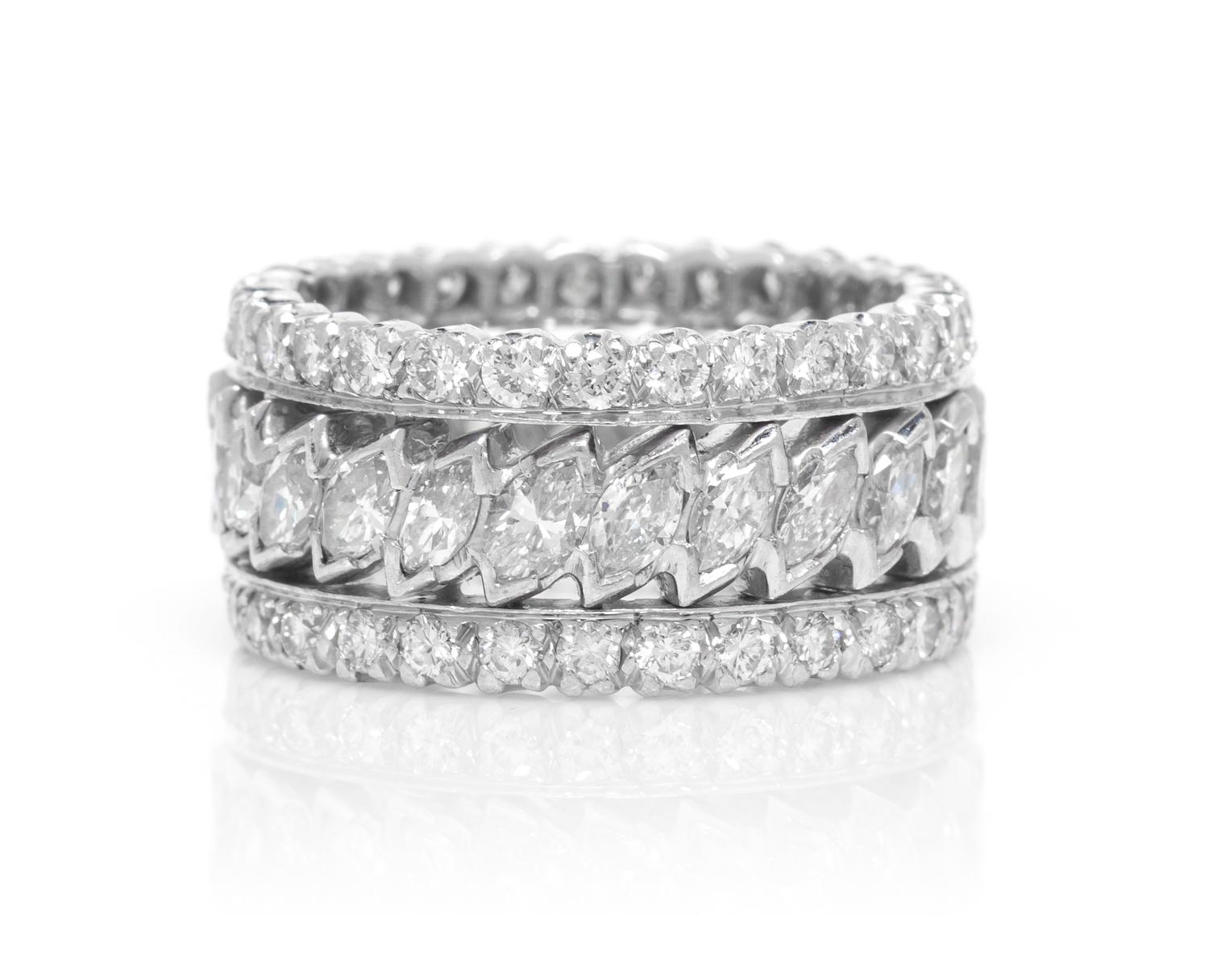 A Platinum and Diamond Eternity Band, 9.20 dwts.