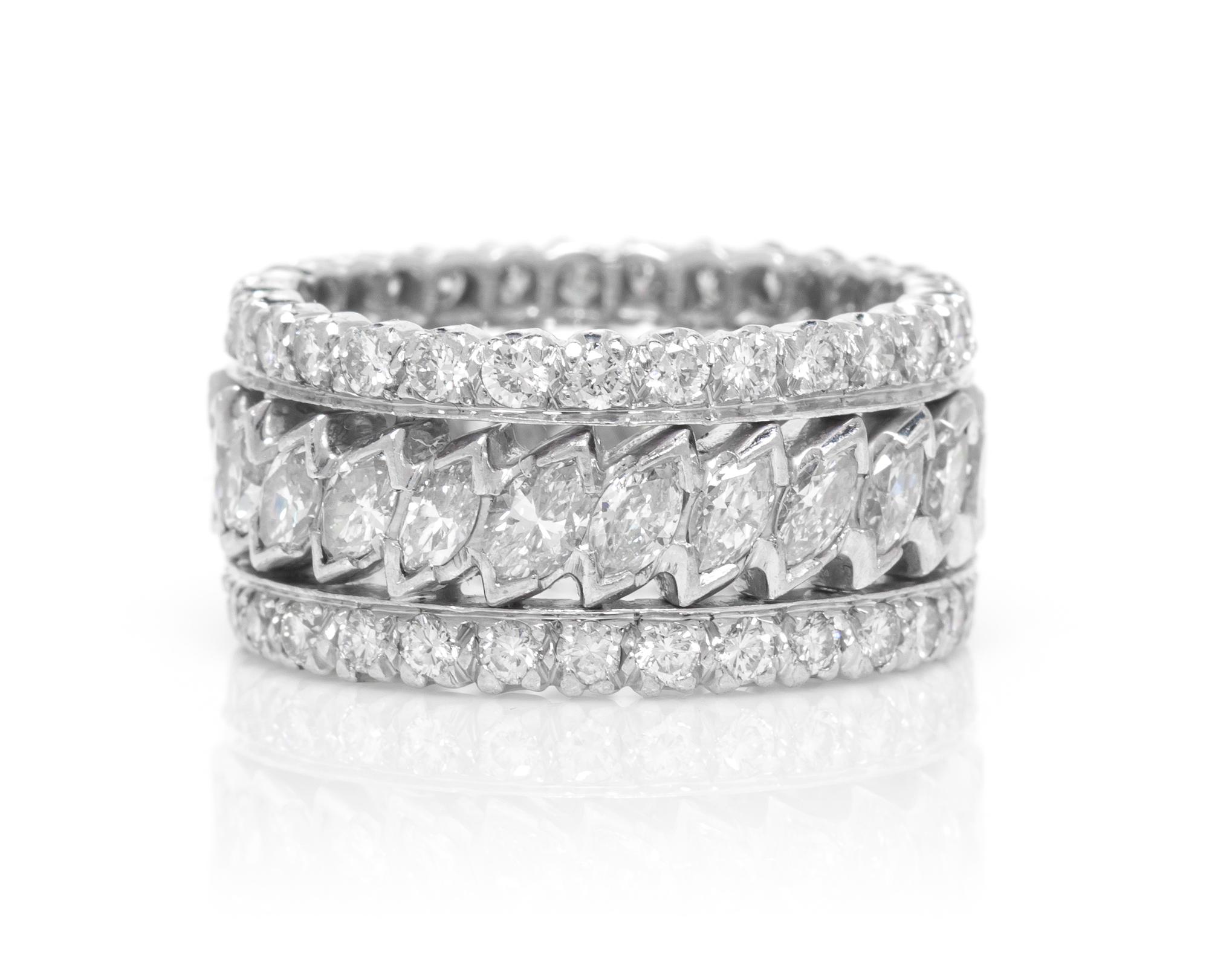 A Platinum and Diamond Eternity Band, 9.20 dwts.