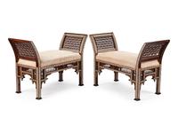 A Pair of Moorish Style Mother-of-Pearl Inlaid Benches