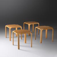 Set of Four X-Leg Stools, model 601 Artek, Finland