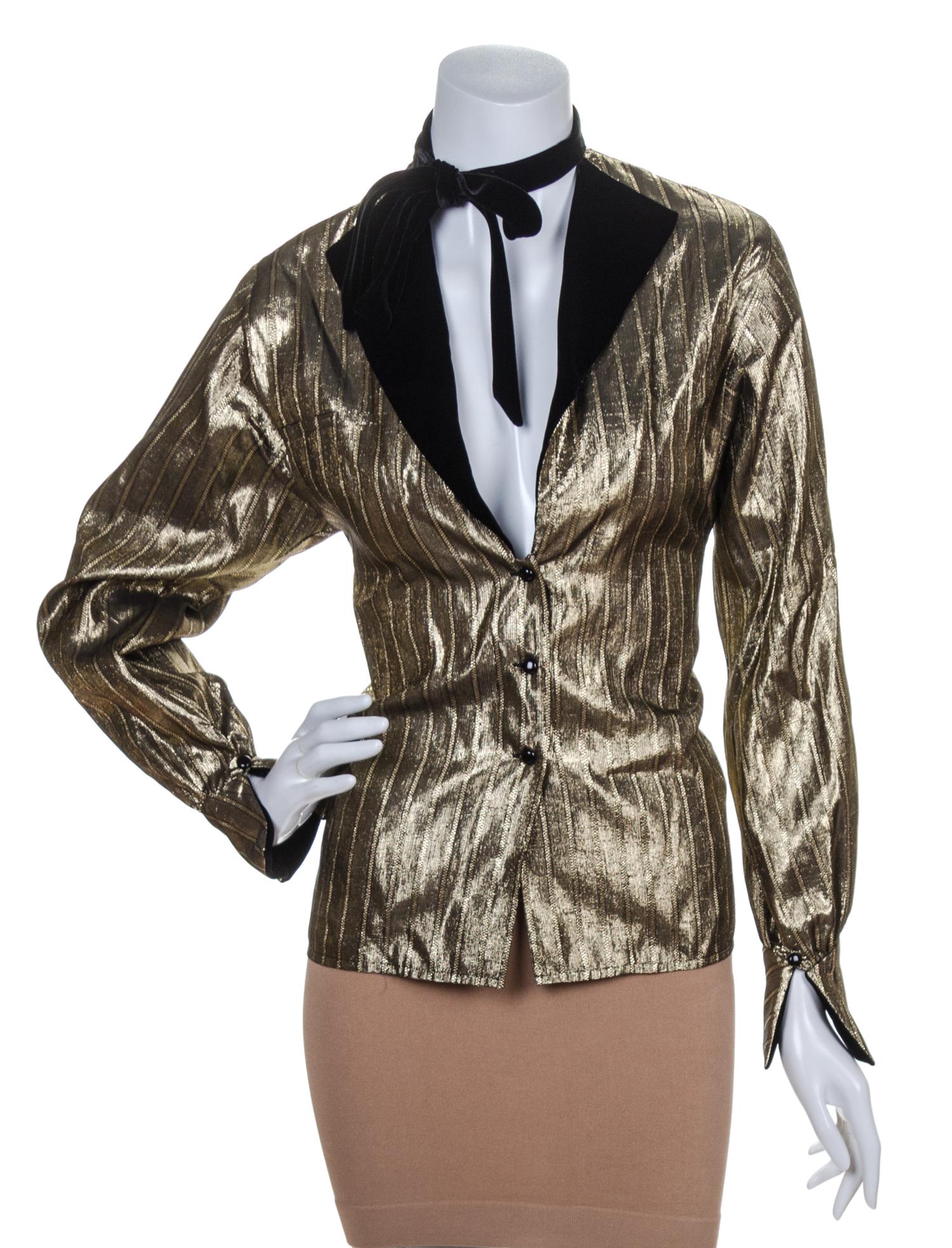 A Valentino Gold Blouse, Size 8.