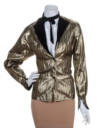 A Valentino Gold Blouse, Size 8.