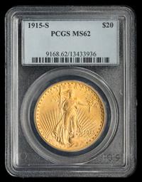 A United States 1915-S St. Gaudens $20 Gold Coin
