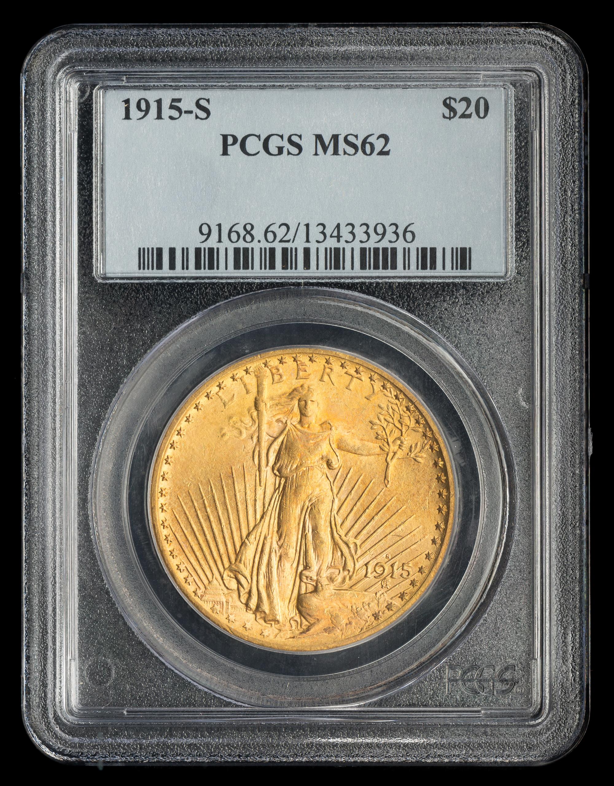 A United States 1915-S St. Gaudens $20 Gold Coin
