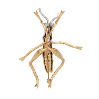 BICOLOR GOLD, DIAMOND, AND CHRYSOPRASE GRASSHOPPER BROOCH