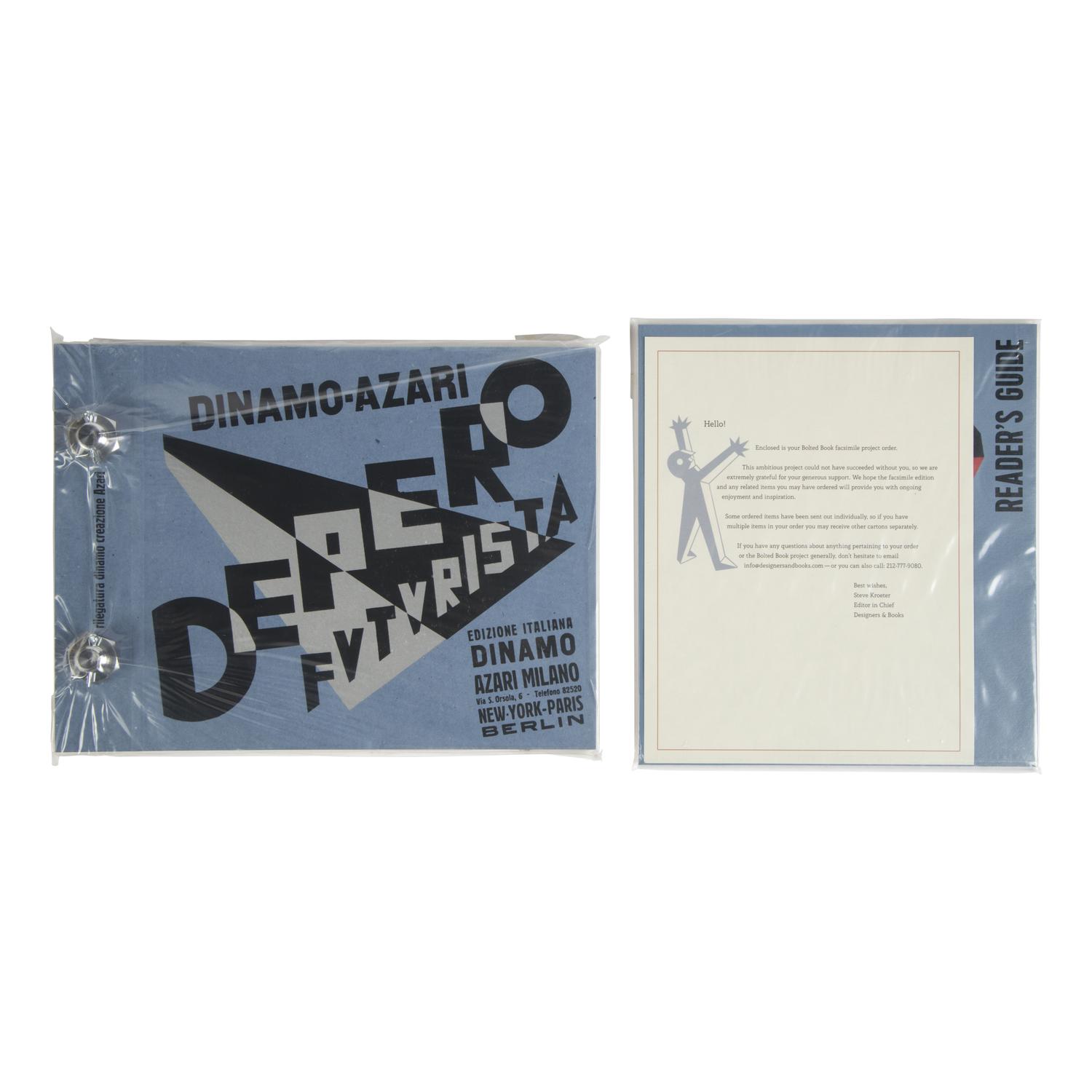 Depero, Fortunato (1892-1960). Depero Futurista [ The Bolted Book ]. New York: Designers & Books, 2016.