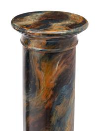 A Pair of Italian Painted Faux Marble Pedestals