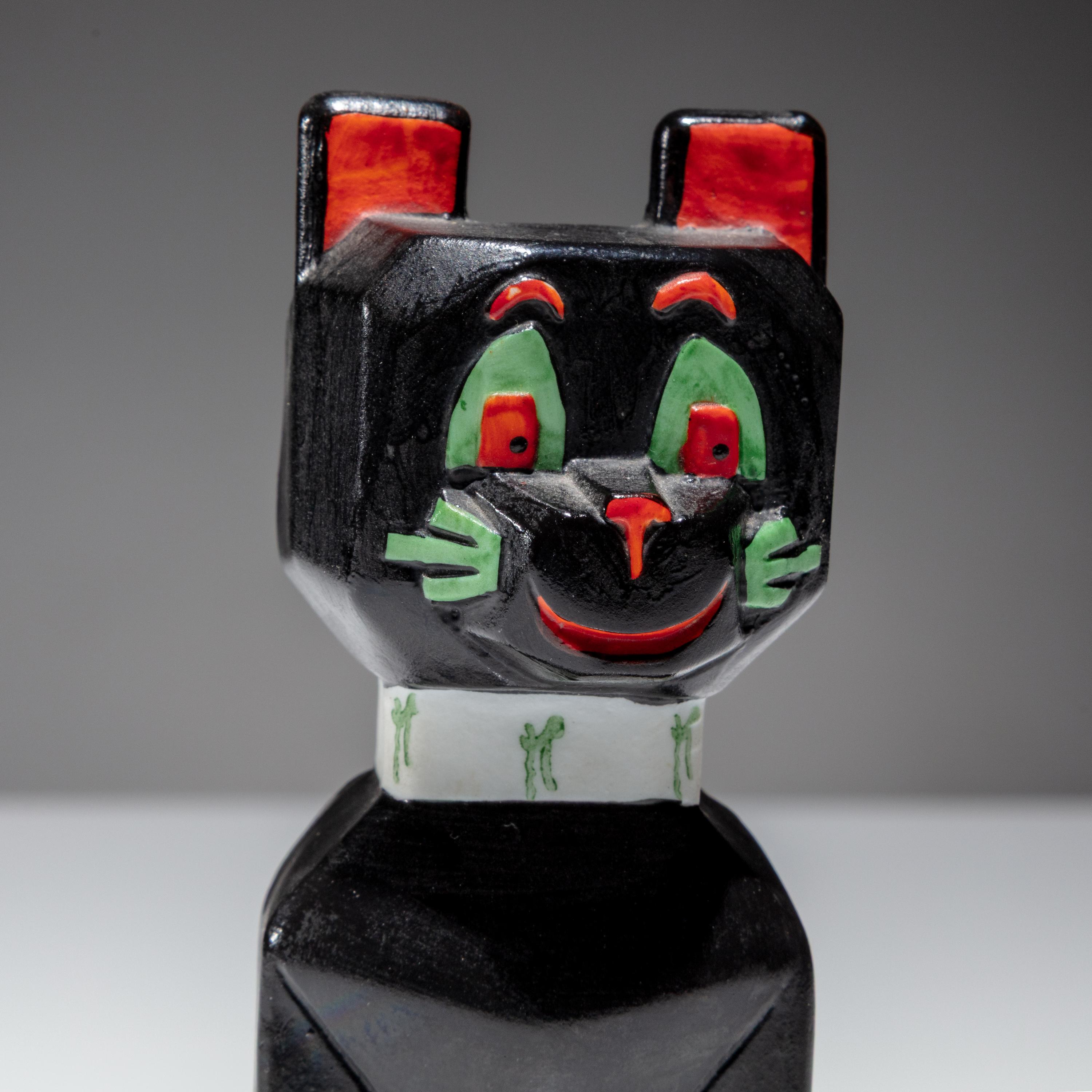 Louis Wain (English, 1860–1939) — Lucky Black Cat Spill Vase