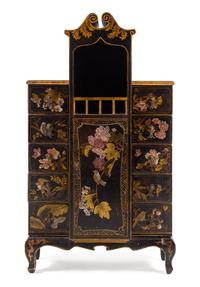 A Regency Style Painted Collector's Cabinet Height 43 3/4 x width 25 x depth 12 inches. — EARLY 20TH CENTURY