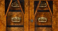 An English Burl Walnut Gentleman's Jewelry Case
