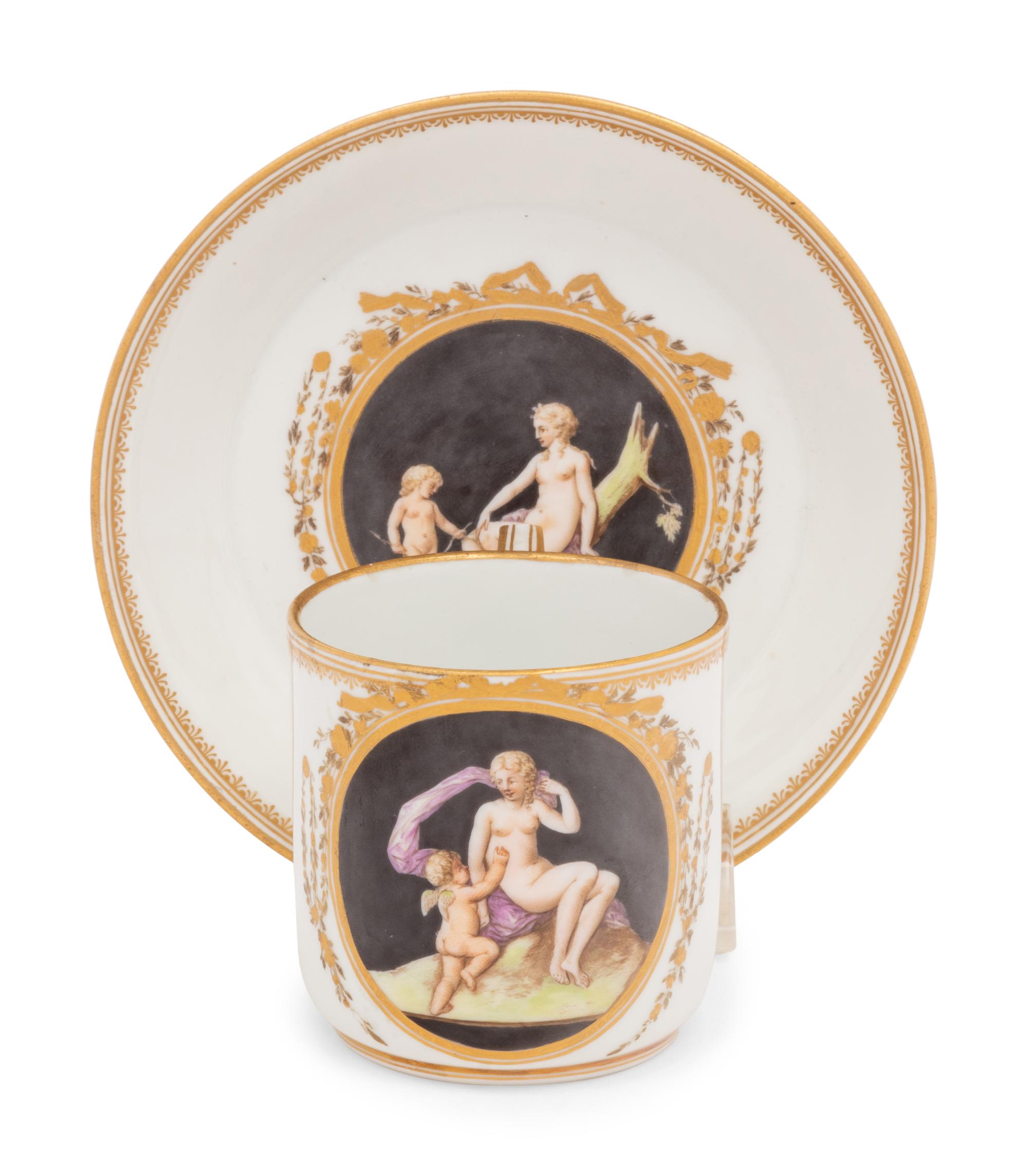 A Meissen Porcelain Coffee Cup and Saucer