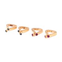 YELLOW GOLD AND GEMSTONE CUFFLINKS SET