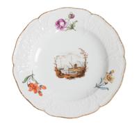 A Set of Sixteen Berlin (K.P.M.) Porcelain Plates Diameter 9 7/8 inches.