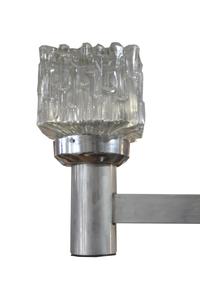 A Sciolari Glass, Chrome and Aluminum Chandelier 20" W x 20" D x 45" H — Italy, Mid-20th Century
