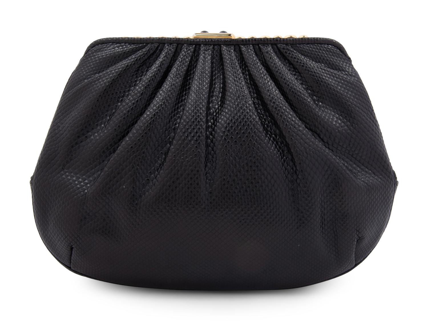 Four Judith Leiber Snakeskin Items: One Hand Bag and Three Belts
