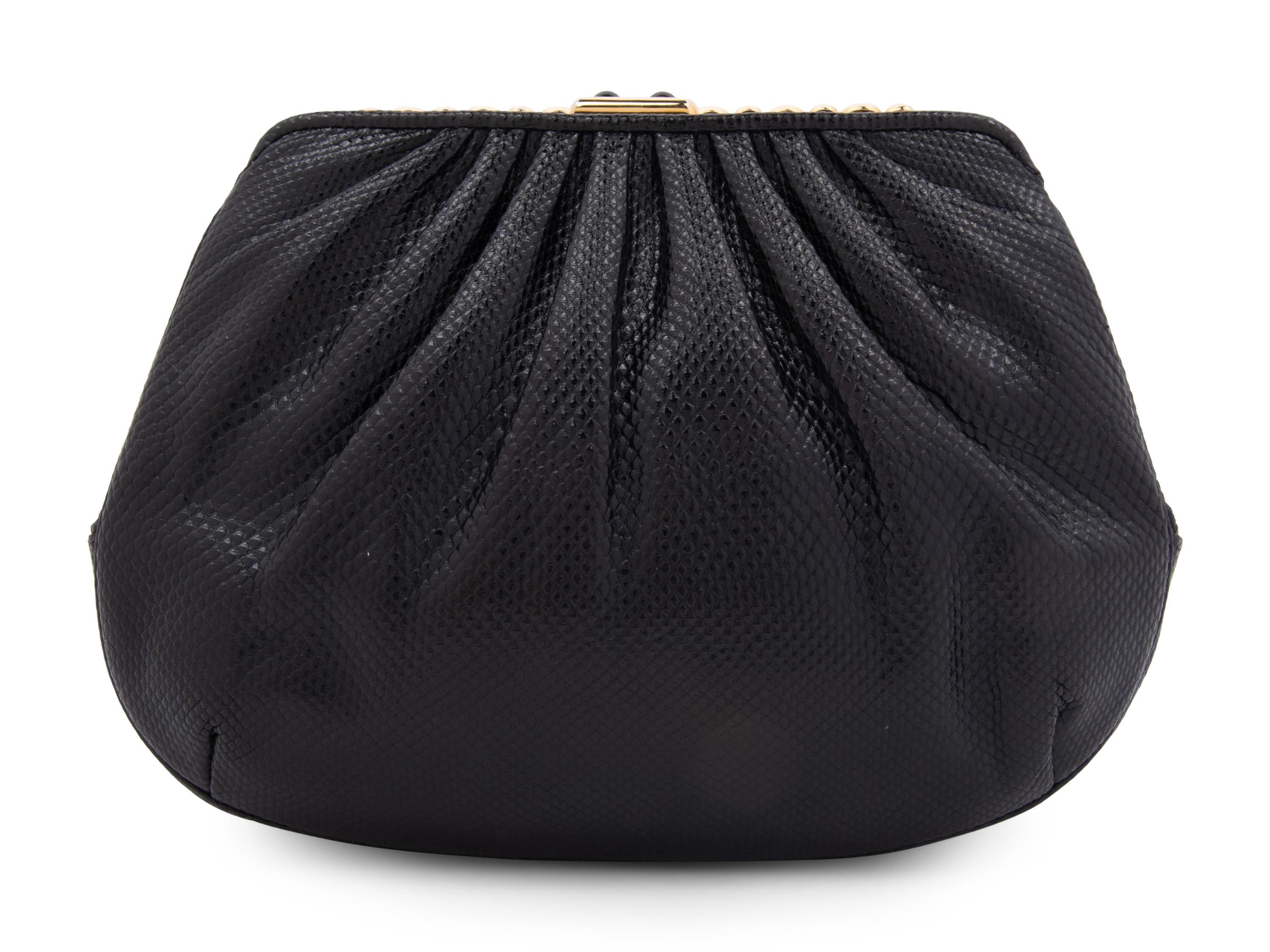 Four Judith Leiber Snakeskin Items: One Hand Bag and Three Belts