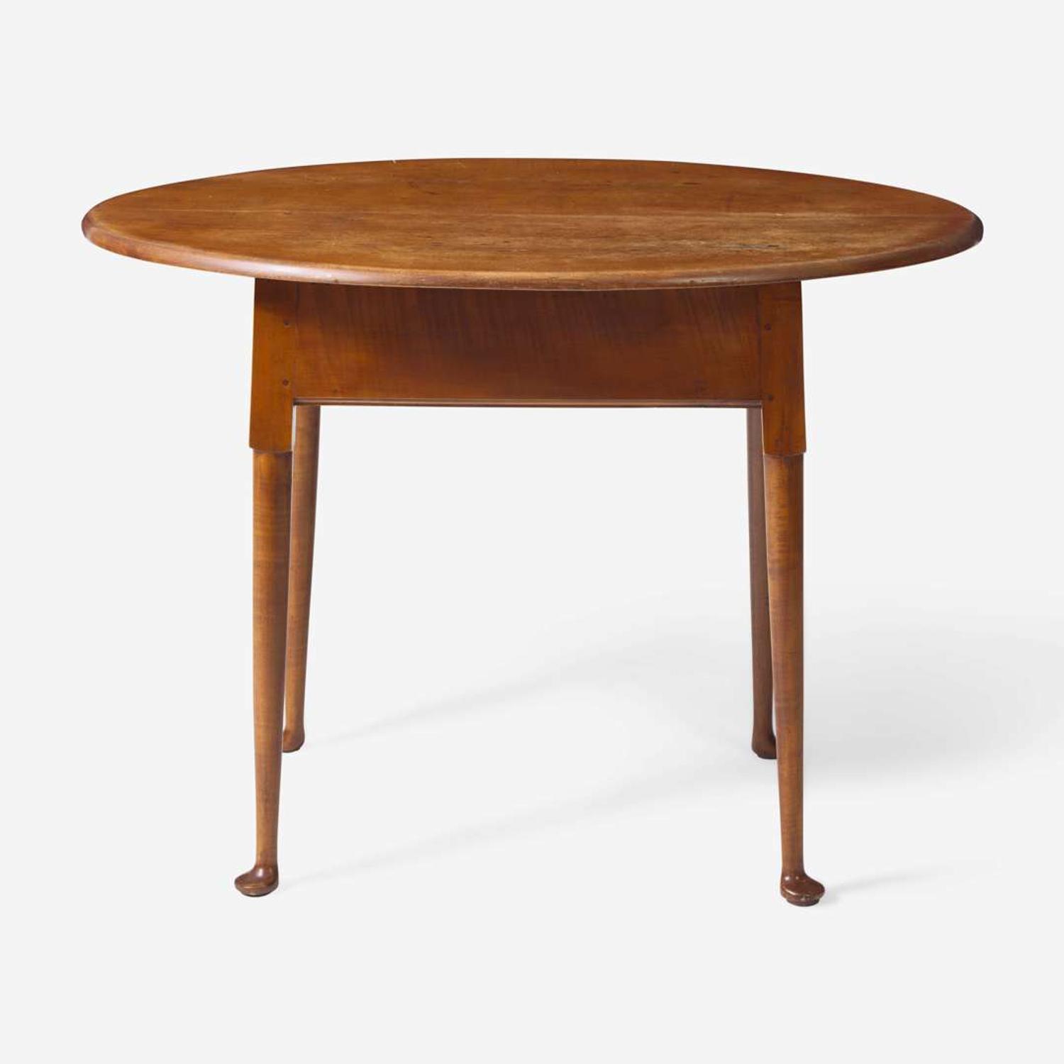 A Queen Anne maple tavern table; New England, 18th century