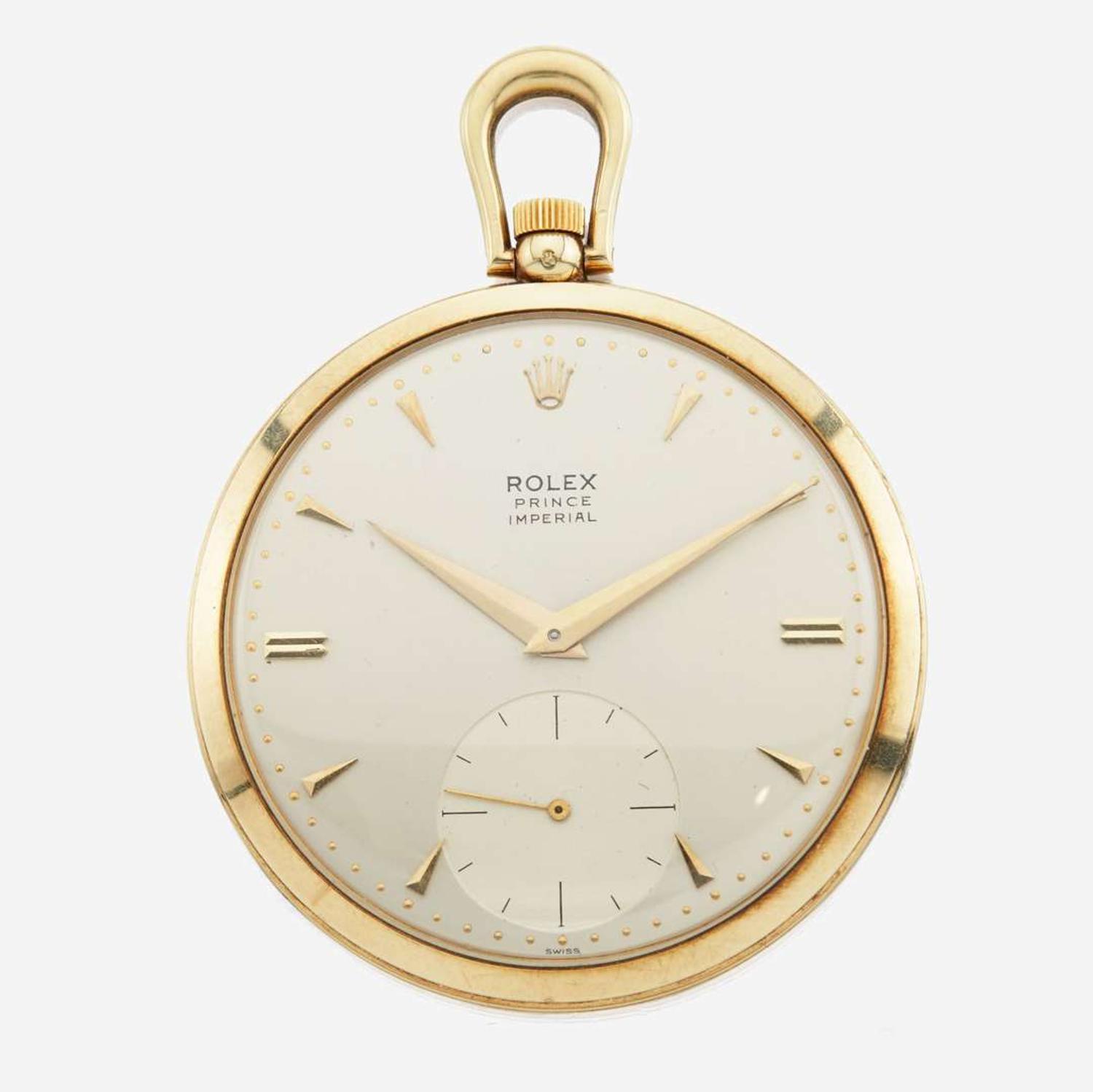 An openface pocket watch, Rolex Prince Imperial