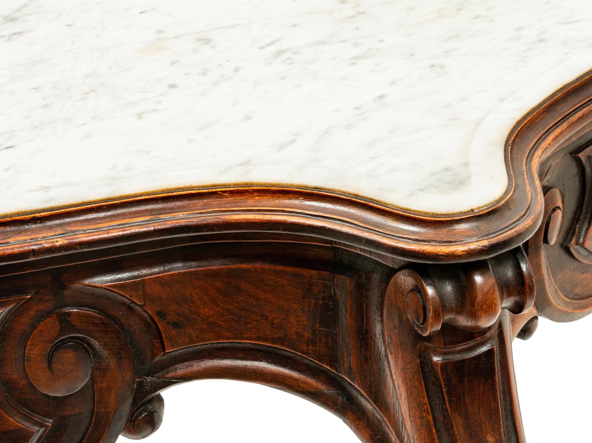 A Louis XV Style Marble-Top Console Table