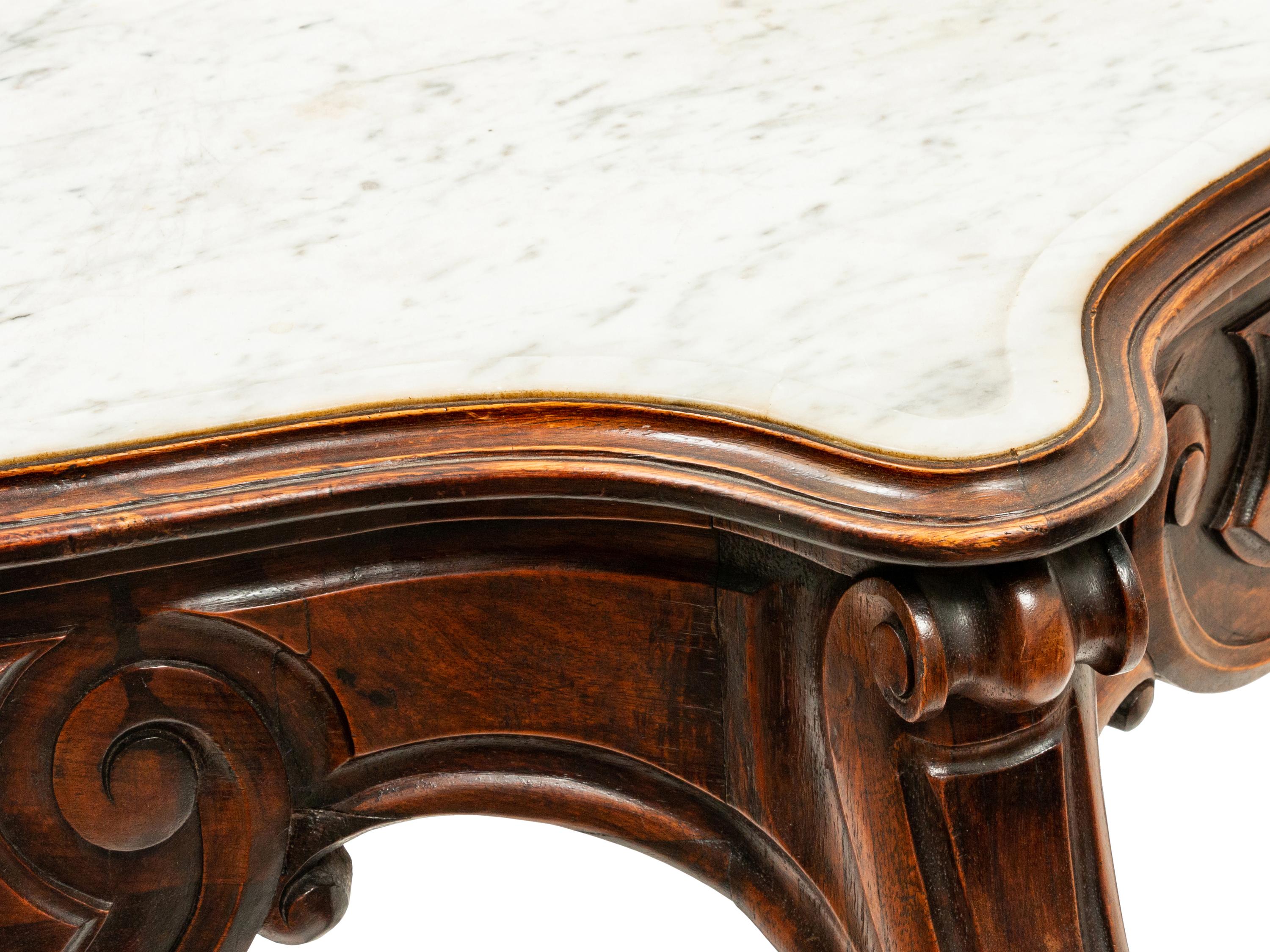 A Louis XV Style Marble-Top Console Table