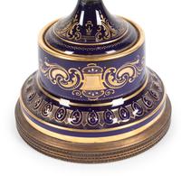 A Vienna Painted and Parcel Gilt Porcelain Vase Mounted as a Lamp