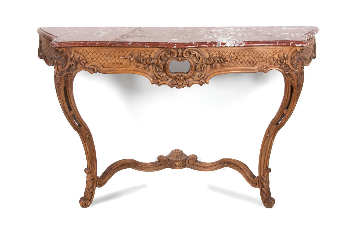 A Louis XV Style Walnut Console