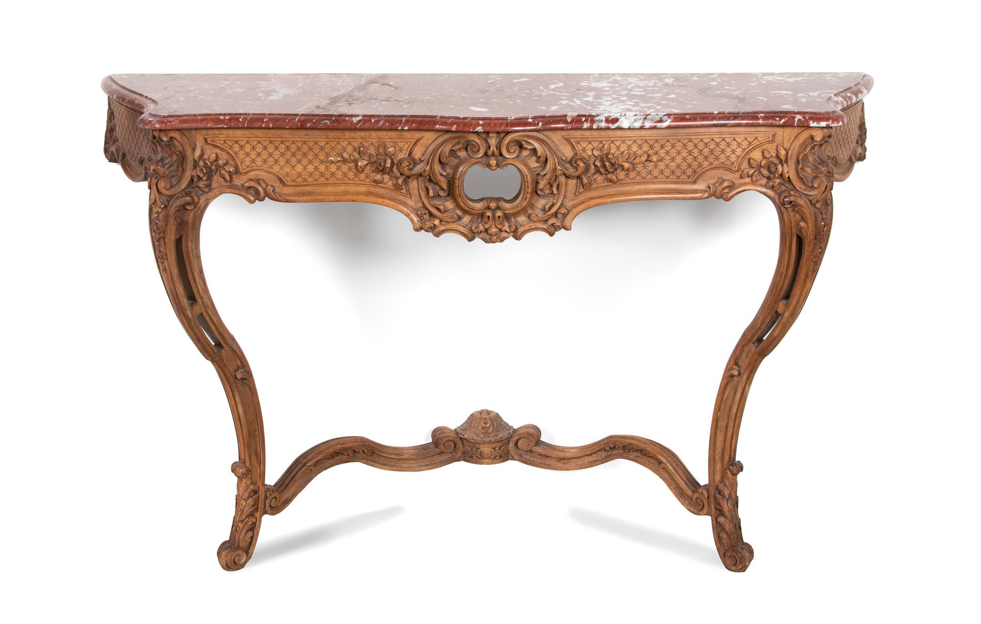 A Louis XV Style Walnut Console