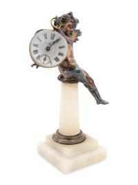 A Continental Silver-Plated and Onyx Desk Accoutrement