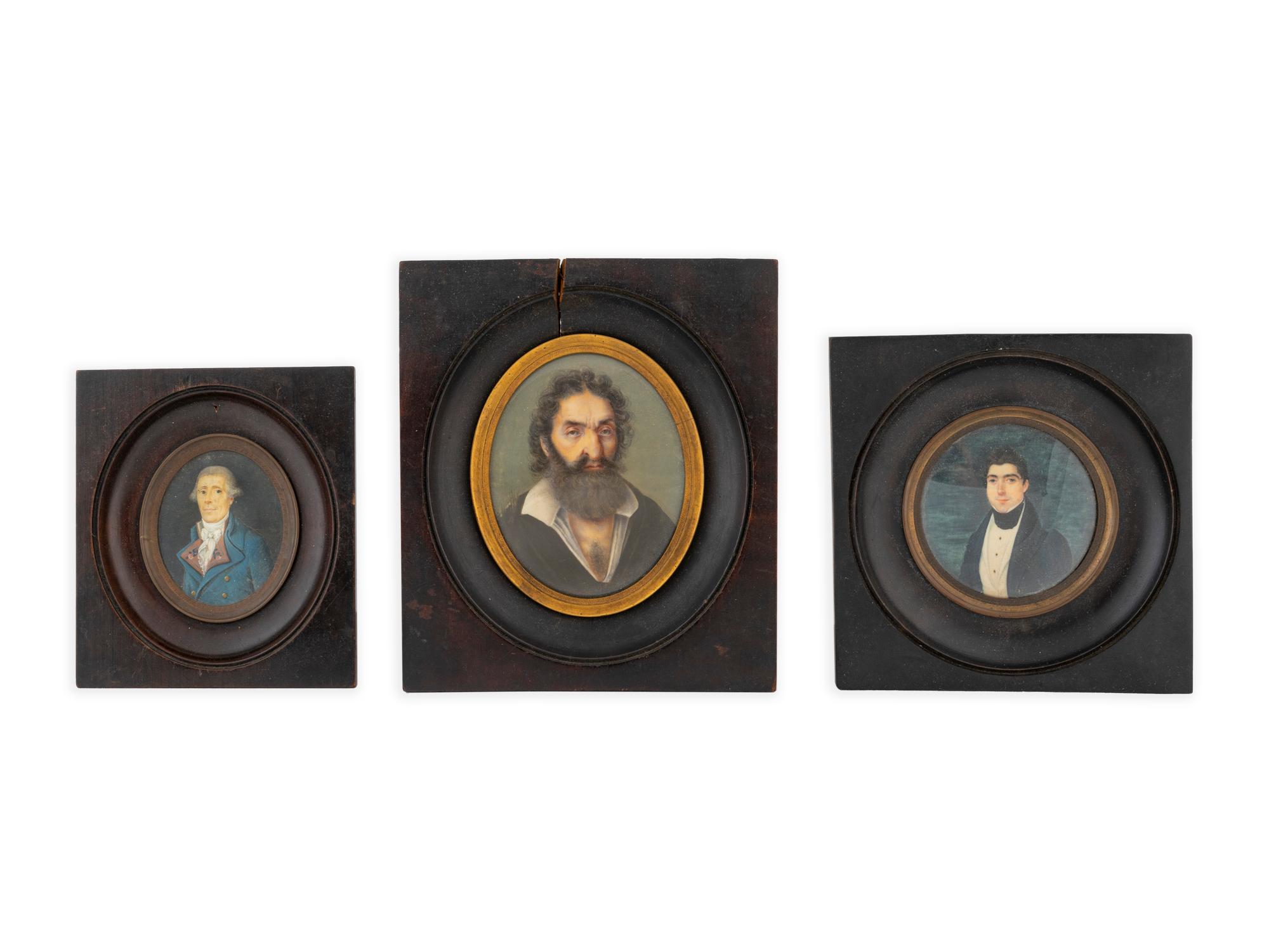 A Group of French Miniature Portraits — 19TH CENTURY