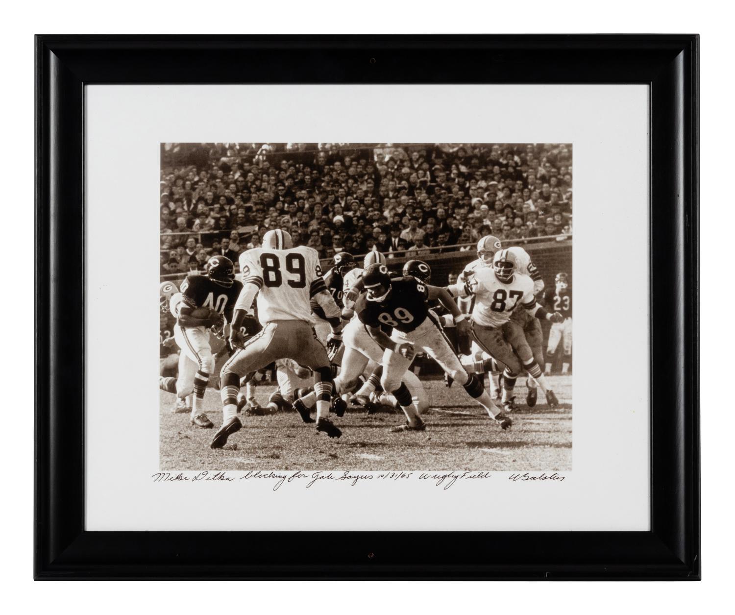 A Group of Five Photographs Depicting Mike Ditka as Chicago Bears Player Formerly Displayed at Mike Ditka’s Restaurant