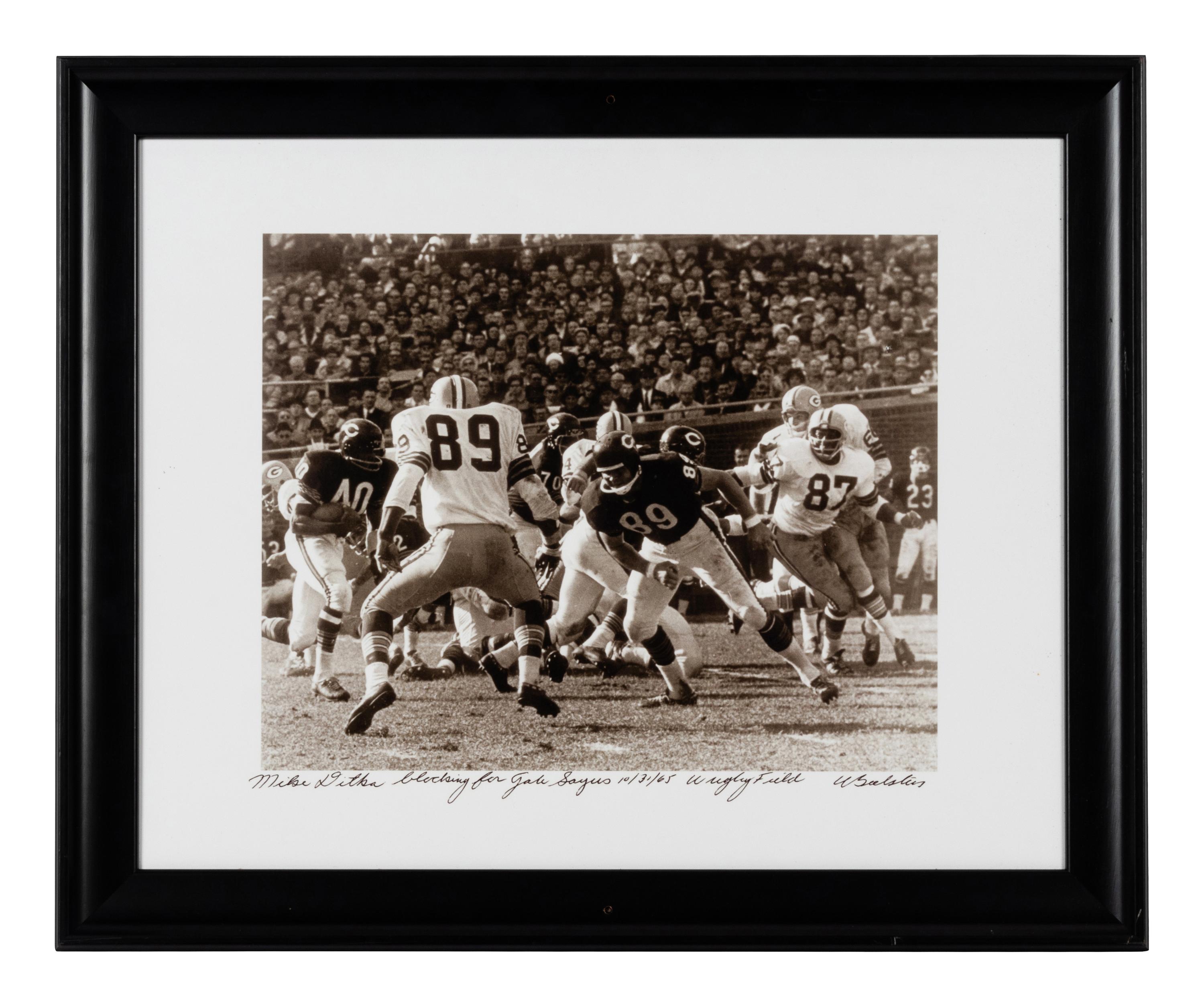 A Group of Five Photographs Depicting Mike Ditka as Chicago Bears Player Formerly Displayed at Mike Ditka’s Restaurant
