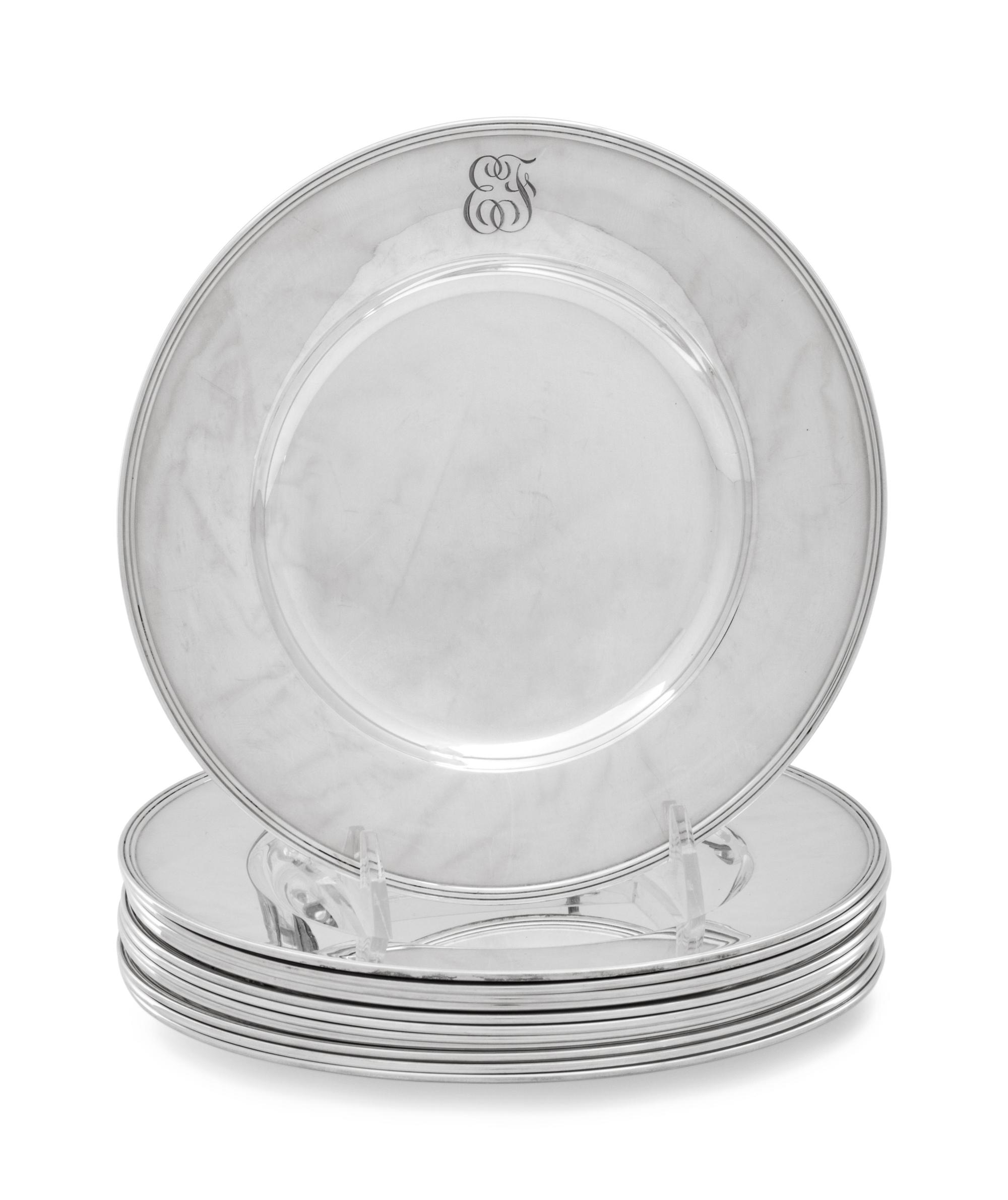 A Set of Twelve American Silver Bread Plates