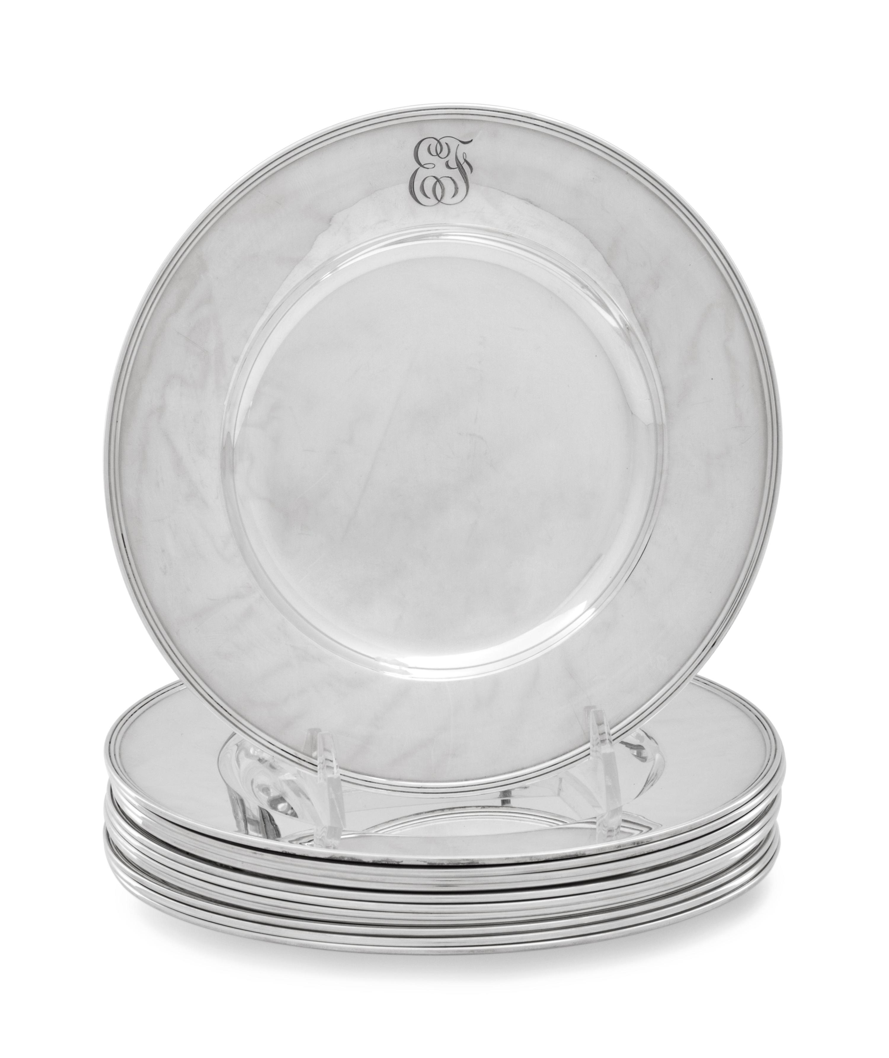 A Set of Twelve American Silver Bread Plates