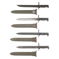 Group of 4 US WWII M1 Bayonets: 3 M1E1 and 1 M1