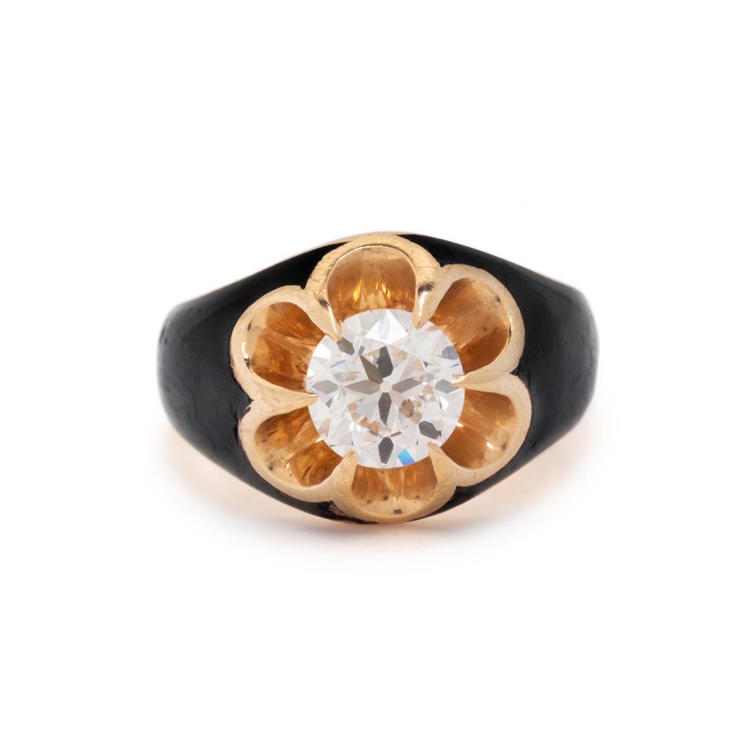 DIAMOND AND ENAMEL RING