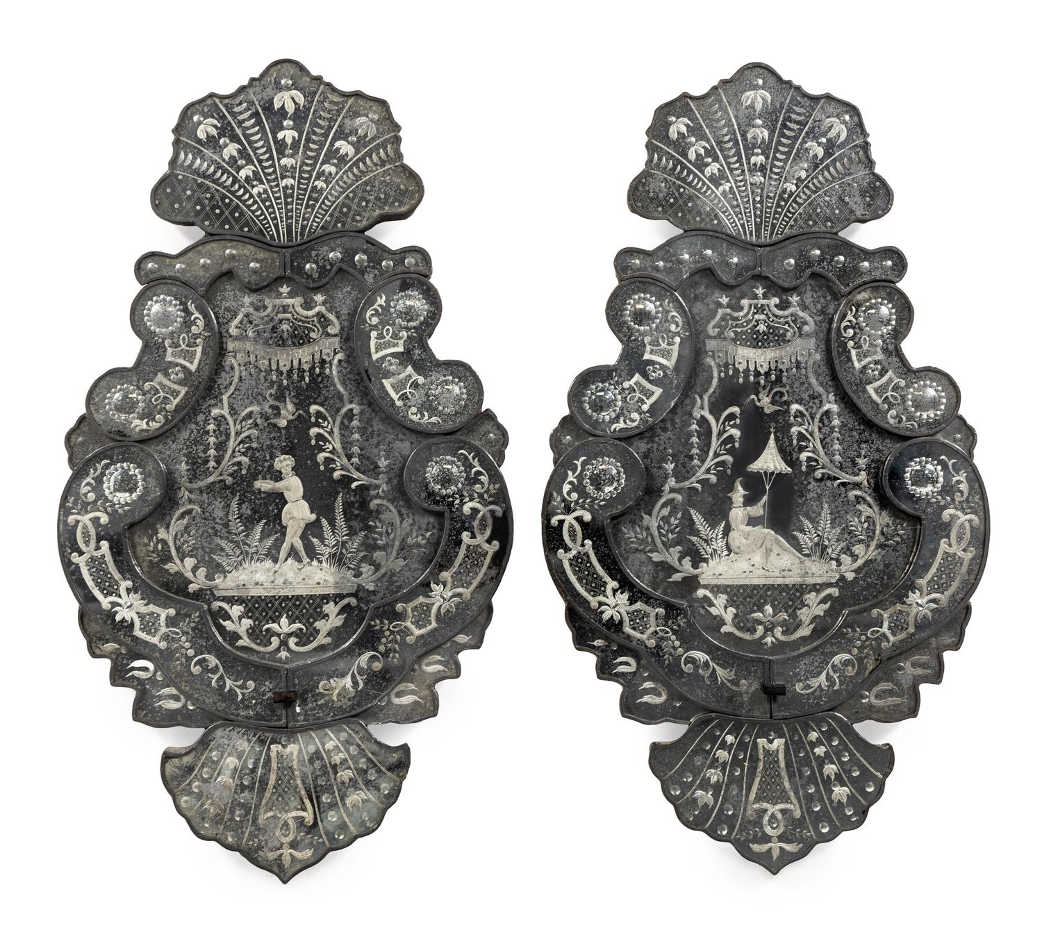 A Pair of Venetian Glass Mirrors