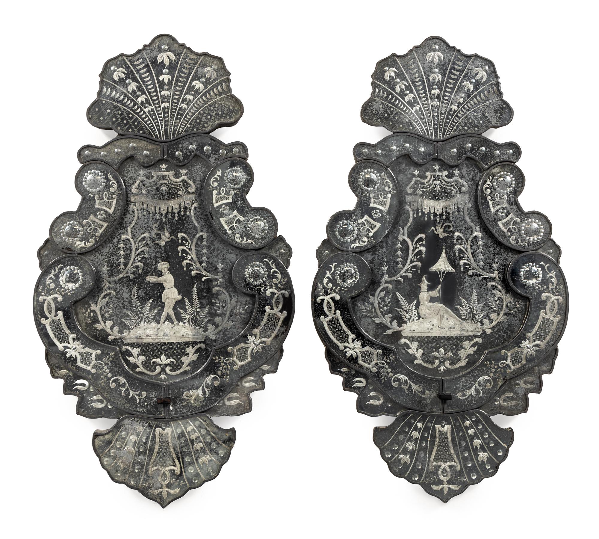 A Pair of Venetian Glass Mirrors