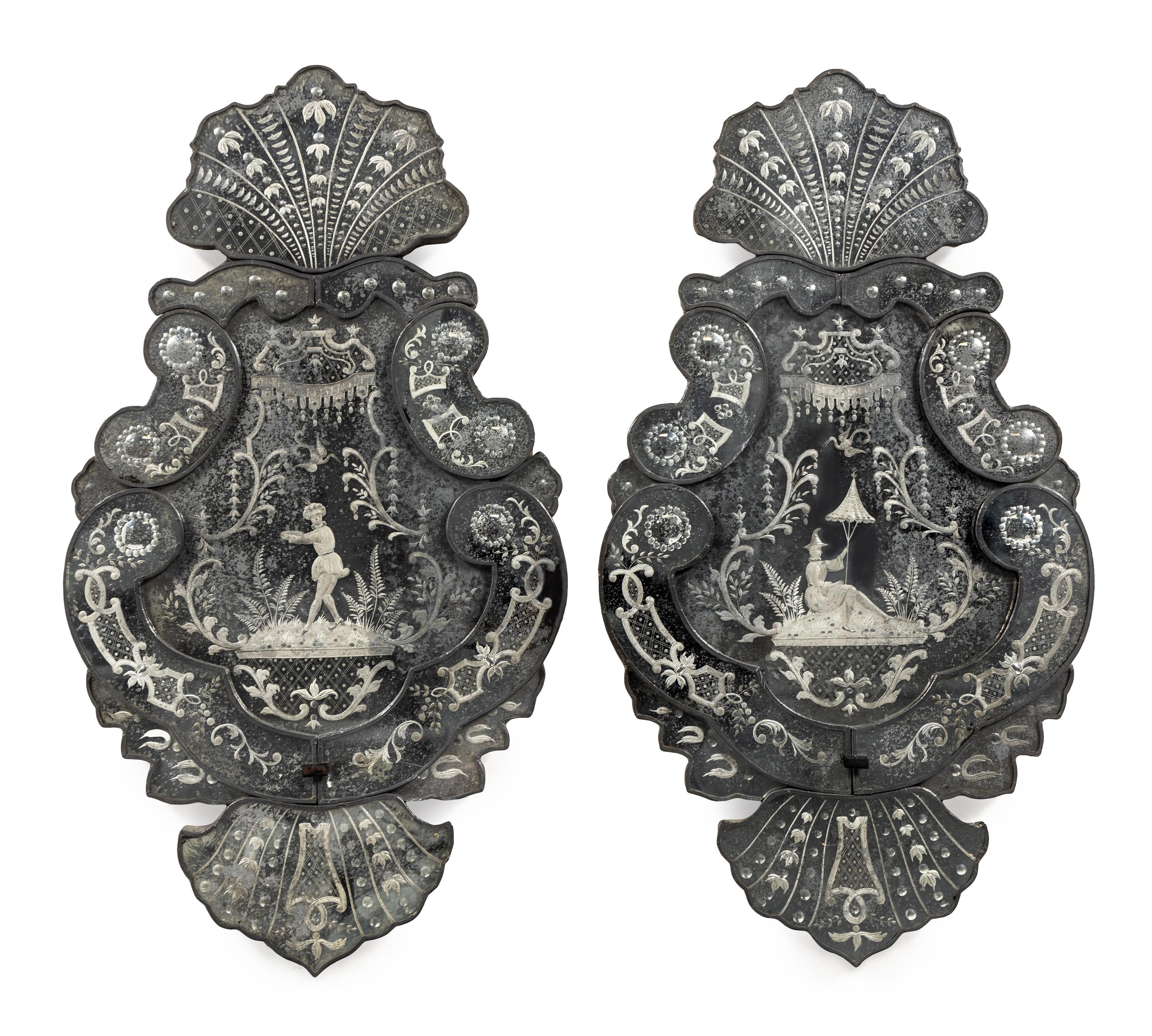 A Pair of Venetian Glass Mirrors