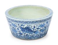 A Chinese Blue and White Porcelain Fishbowl