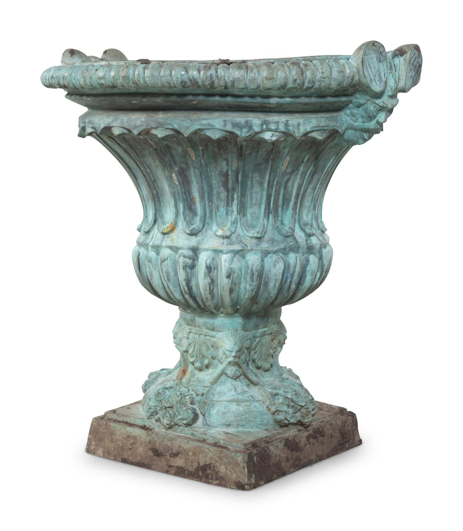 A Pair of Cast Metal Planters